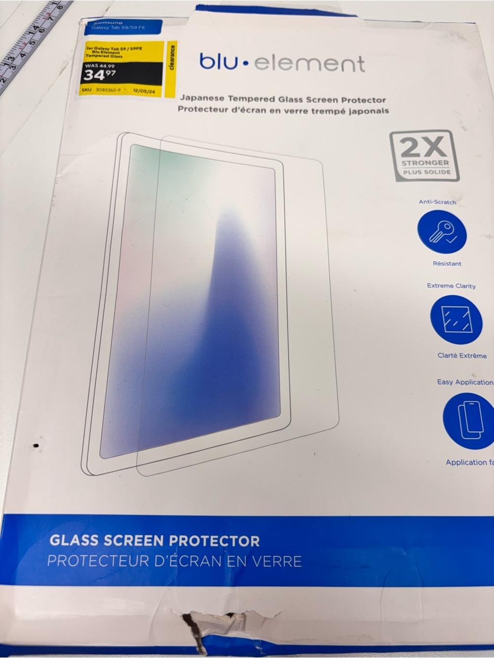 Blu Element Tempered Glass Screen Protector for Galaxy Tab S9/ S9 FE